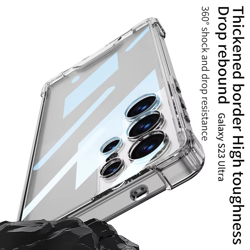 Funda S25 Ultra Airbag a prueba de golpes, funda acrílica transparente para Samsung Galaxy S24 FE S25 Ultra, protección de cámara, funda transparente para PC - imagen 2