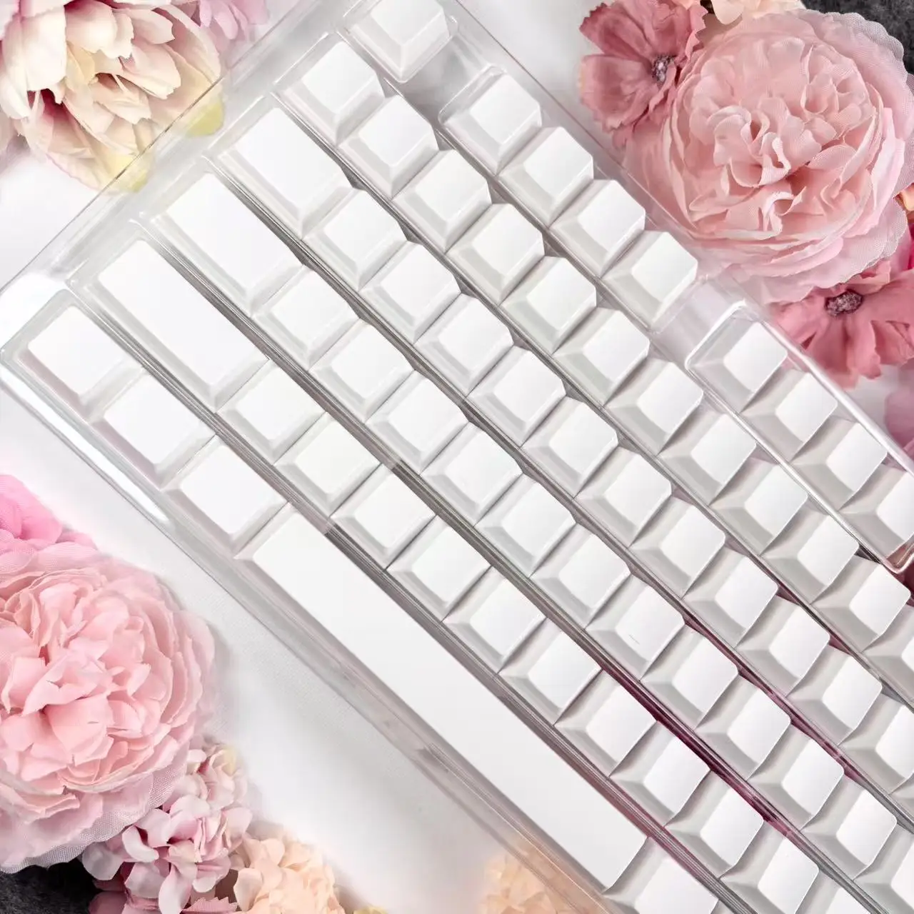 Juego de teclas en blanco blanco/negro, perfil PBT Chreey, teclas ISO ANSI para interruptores MX, Teclado mecánico 61/64/68/78/87/100/104/108 - imagen 4