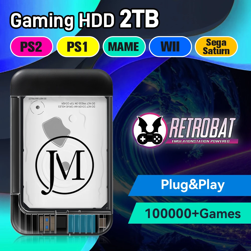 Disco duro de juego Retro con más de 100000 juegos Retro para consola de juegos Retro PS3/PS2/PS1/PSP/Sega Saturn/SNES/N64/NDS/MAME/GBA Plug & Play