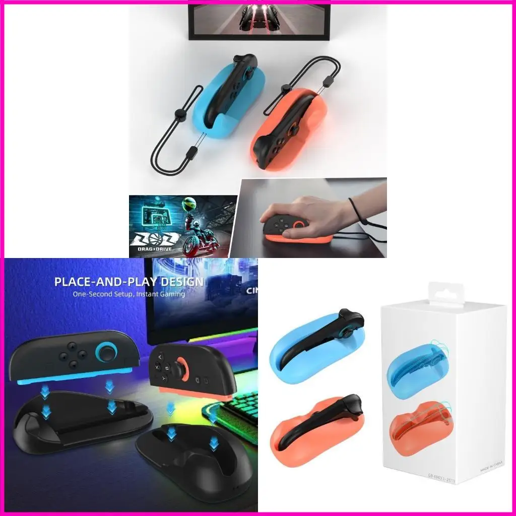 1 par soporte juego ergonómico para controlador NS2 Ratón GRIP