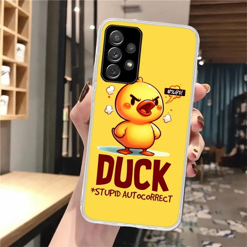 Funda de teléfono de silicona con diseño de pato amarillo divertido para Samsung Galaxy A52 A51 A50S A42 A32 A22 A12 A02S A30S A20S A10S A41 A31 A21S A - imagen 3