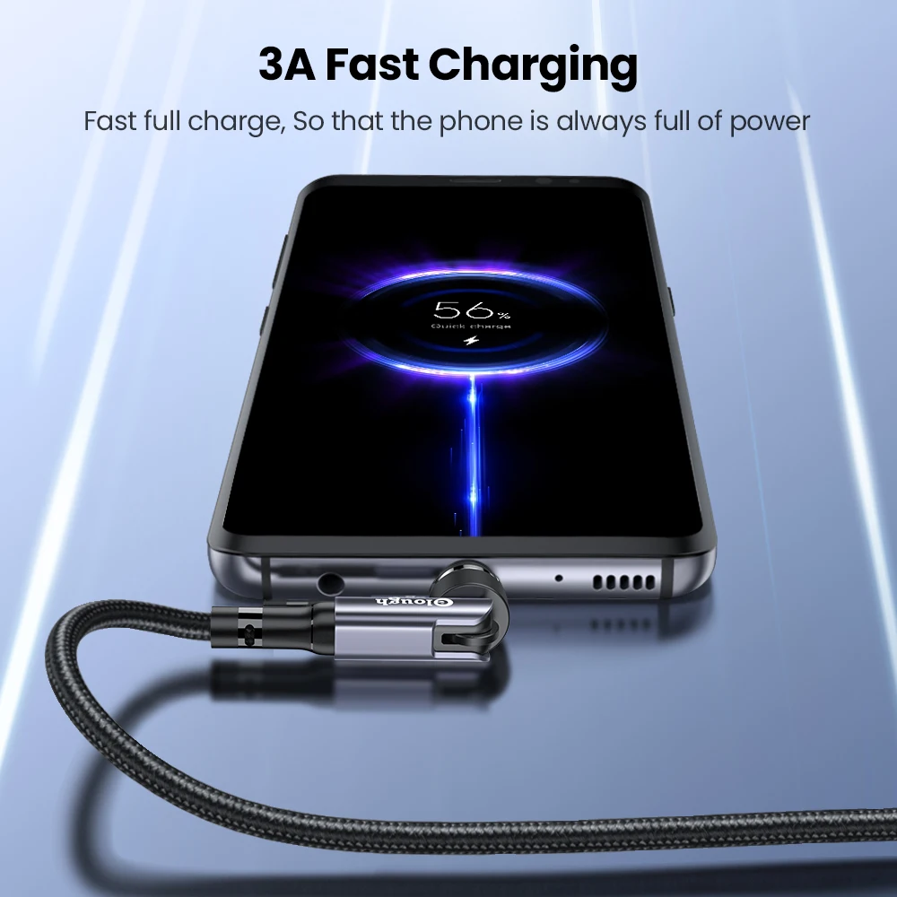 Elough 540 Cable magnético 3A Cable Micro USB tipo C de carga rápida para Huawei Xiaomi Samsung cargador magnético Cable de datos de teléfono - imagen 2