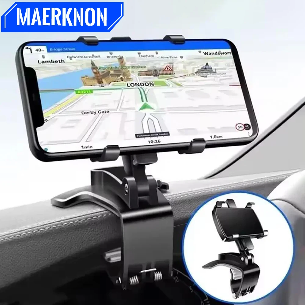 Soporte para teléfono para salpicadero de coche Universal 360 ° Soporte de navegación GPS portátil con rotación para iPhone, Samsung, Xiaomi, soporte para teléfono inteligente para coche