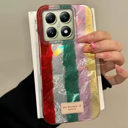 ﻿ Funda de teléfono para mujer con patrón de rejilla de empalme colorido para Xiaomi 13T 14T 11 Lite NE Poco X5 M6 Pro X6 X7 X3 Pro NFC C65 C61 M5S