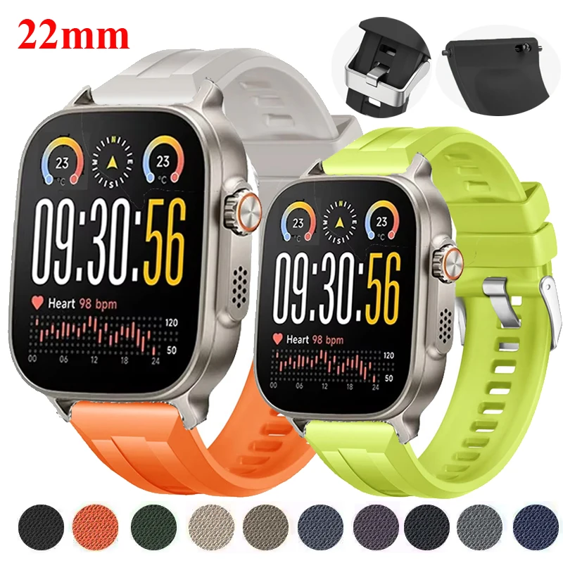 Correa de silicona de 22mm para reloj Realme 5, correa deportiva para reloj Realme S2/S 2 2Pro/3 3Pro, correa de reloj para Zeblaze Vibe 8 7 7Pro/7 Lite