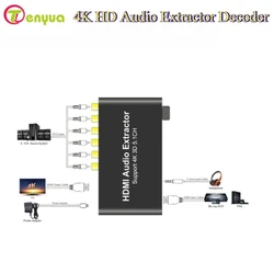 Extractor de Audio 4K AC3/DTS 5.1 a RCA Analógico