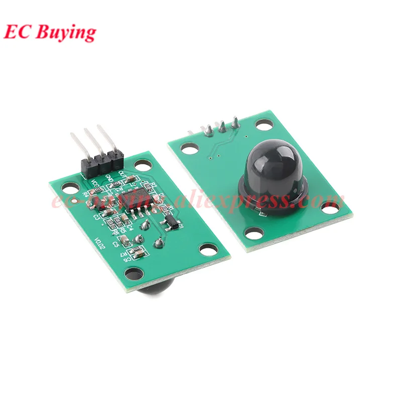 1 unidad-20 piezas Sensor infrarrojo de cuerpo humano D203S interruptor de sonda piroeléctrica PIR movimiento 011050 lente negra 5m ángulo de reacción 120 grados - imagen 3