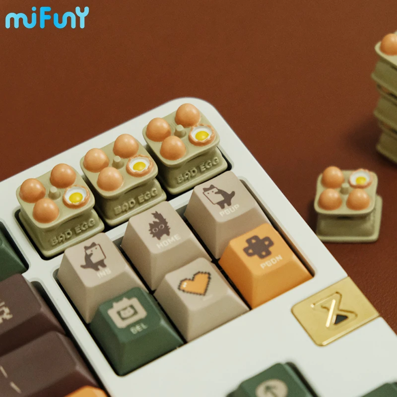Tapa de llave de huevo de resina 3D artesanal, Linda tapa de teclado Original de dibujos animados, teclas personalizadas para teclado mecánico, accesorios de regalo - imagen 2