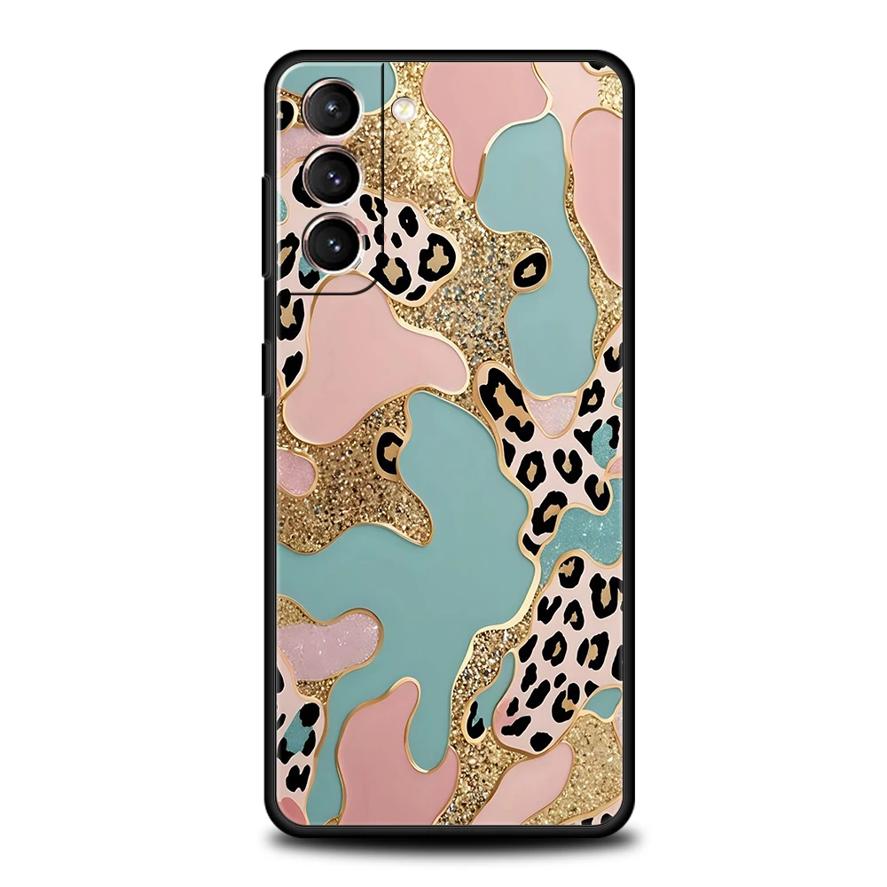 Funda de teléfono con estampado de leopardo para Samsung Galaxy S25 Edge S24 S23 S22 Ultra S20 S21 FE 5G S10 S9 Plus S10E, funda suave - imagen 2