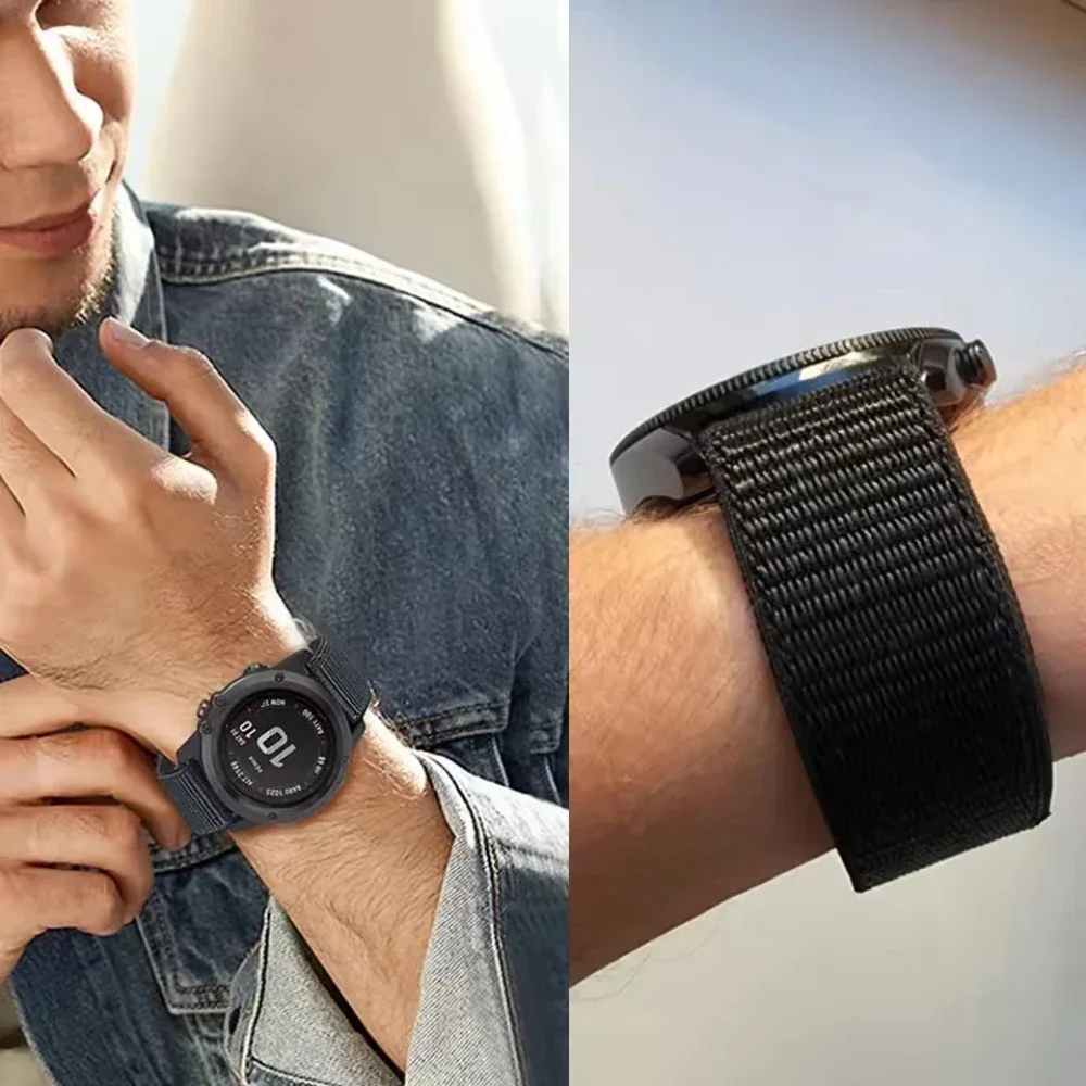 Correa de nailon con gancho de 26mm y 22mm para Garmin Fenix 8 Pro 47mm 51mm/7X 7/6X 6/5 5X Puls/Enduro 3/Epix Pro pulsera trenzada QuickFit - imagen 4