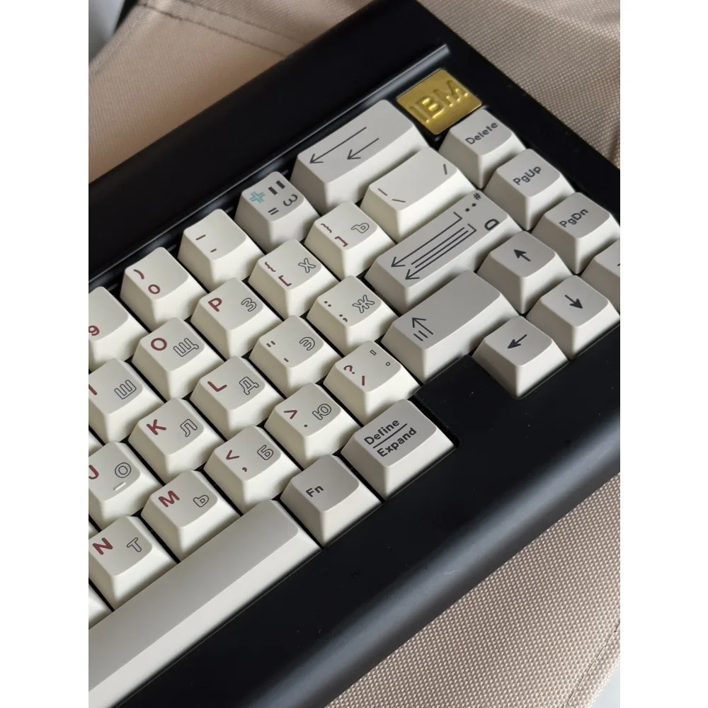 Teclas rusas huecas Retro 6085 perfil de cereza PBT 145 teclas accesorio de juego tallado frontal teclas ergonómicas teclado mecánico - imagen 4