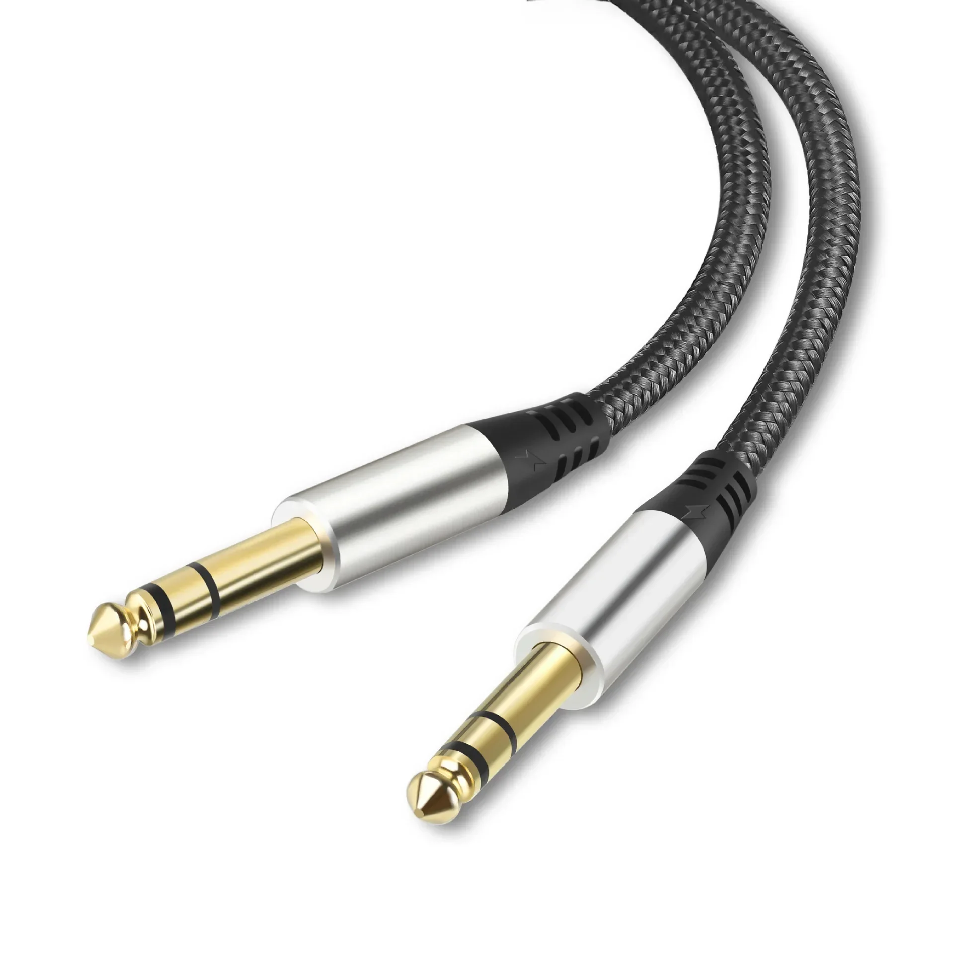 Cable de guitarra para instrumentos de 6,35 mm a 6,35 mm chapado en oro 6,35 mm 1/4 "macho TRS a 6,35 mm 1/4" macho TRS Cable de audio estéreo equilibrado - imagen 5