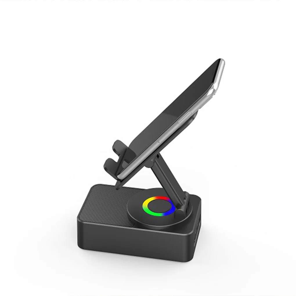 Altavoz Bluetooth 3 en 1, caja de sonido, soporte de rotación de 360 grados, soporte plegable para teléfono, altavoz portátil tipo banco de energía