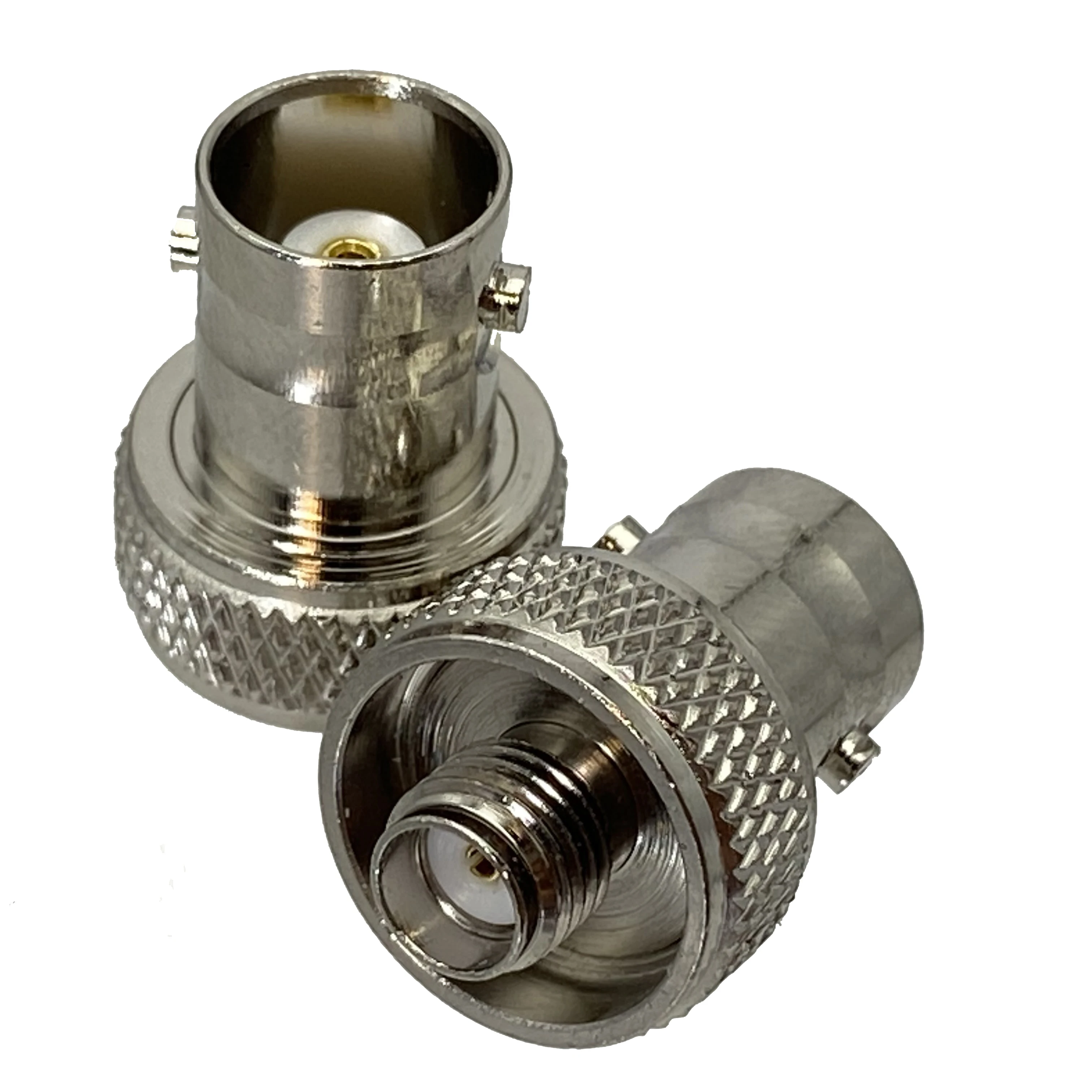 Adaptador BNC Hembra-SMA RF Niquelado Coaxial Calidad 50 Ω