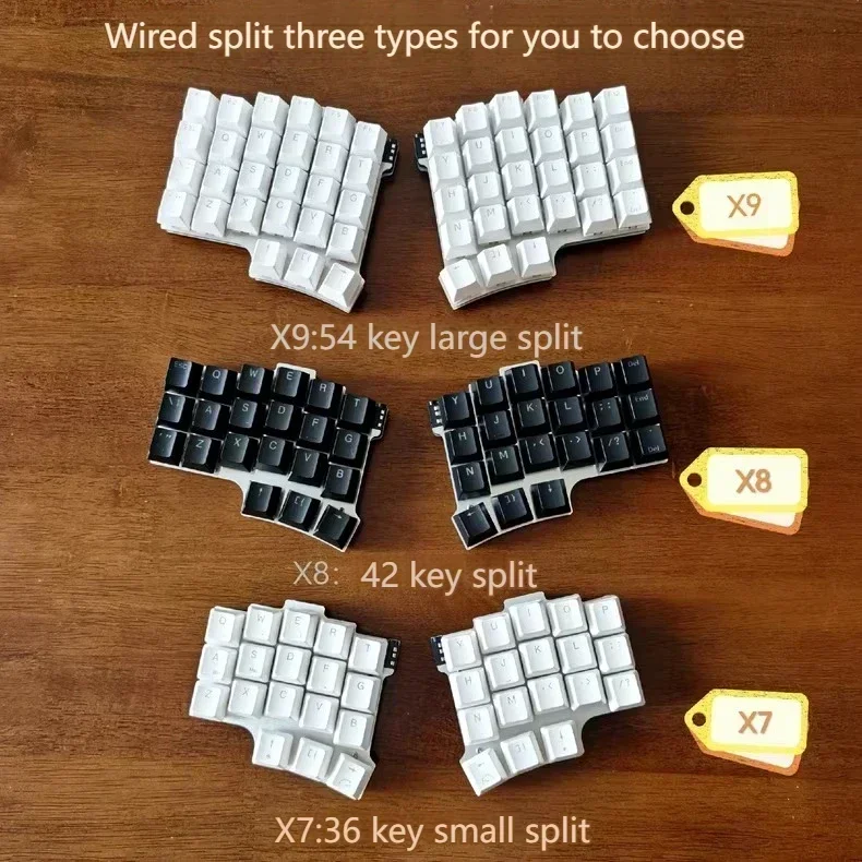Teclado dividido X9 de 54 teclas, teclado dividido ergonómico de aluminio monomodo con cable personalizado, teclado mecánico que cambia de tecla QMK /VIA - imagen 2