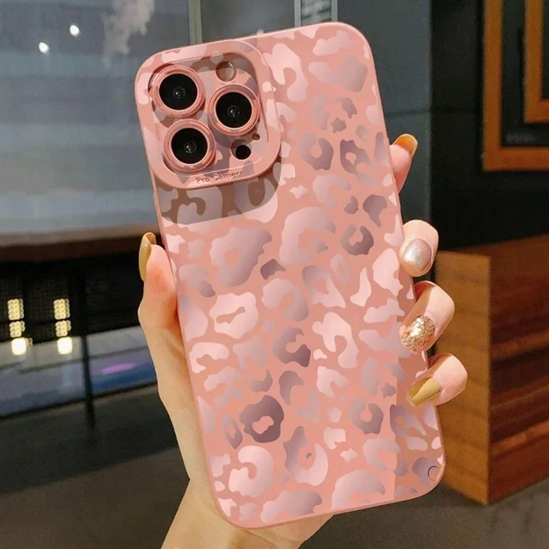 Para iPhone 14 Pro Max fundas con estampado de guepardo patrón de leopardo funda de teléfono para iPhone 11 12 13 15 16 16E XS X XR 7 8 Plus cubierta mate - imagen 2