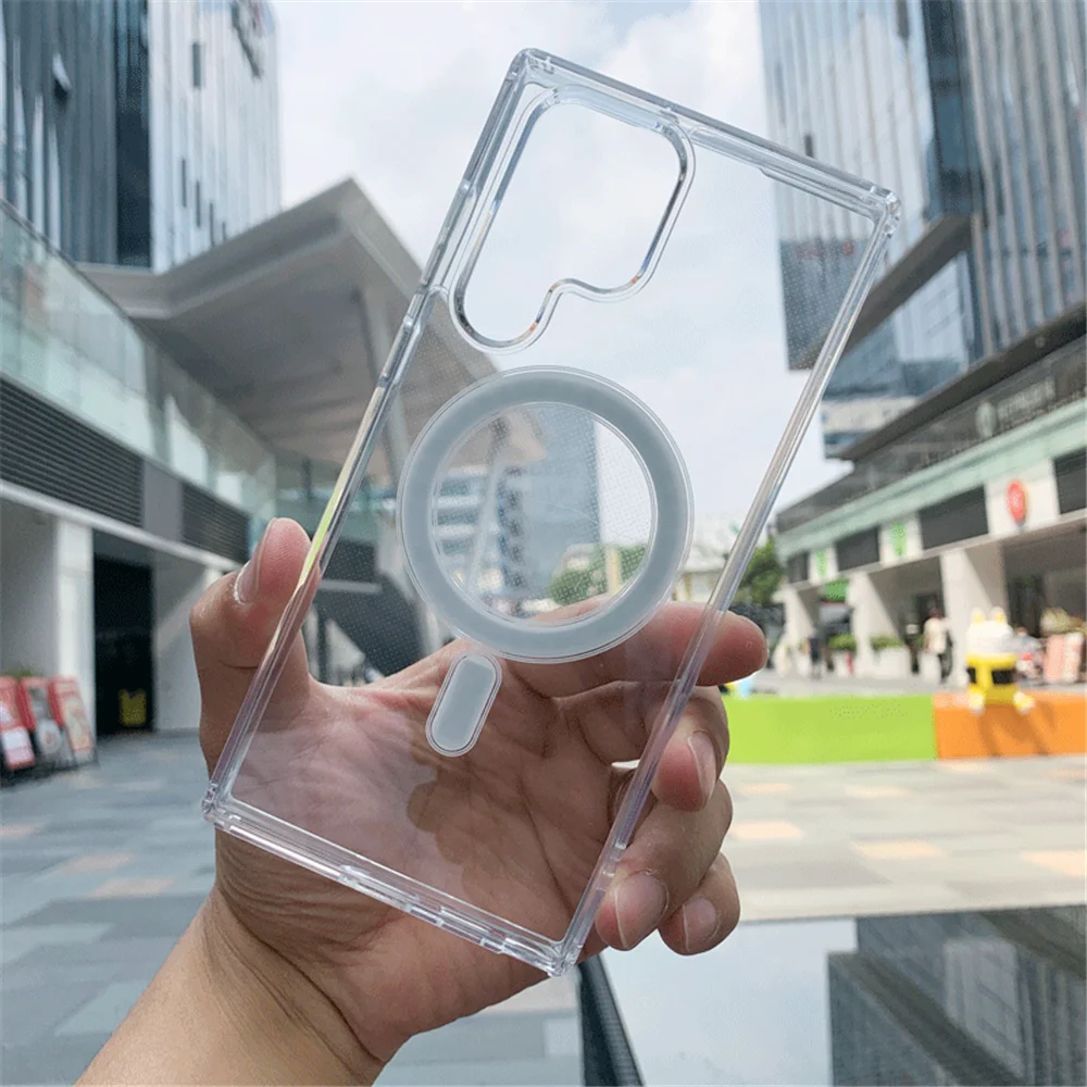 Funda magnética oficial para teléfono con cargador inalámbrico Magsafe para Samsung S23 S24 Plus S22 Ultra S21 FE S23Ultra, funda a prueba de golpes - imagen 4