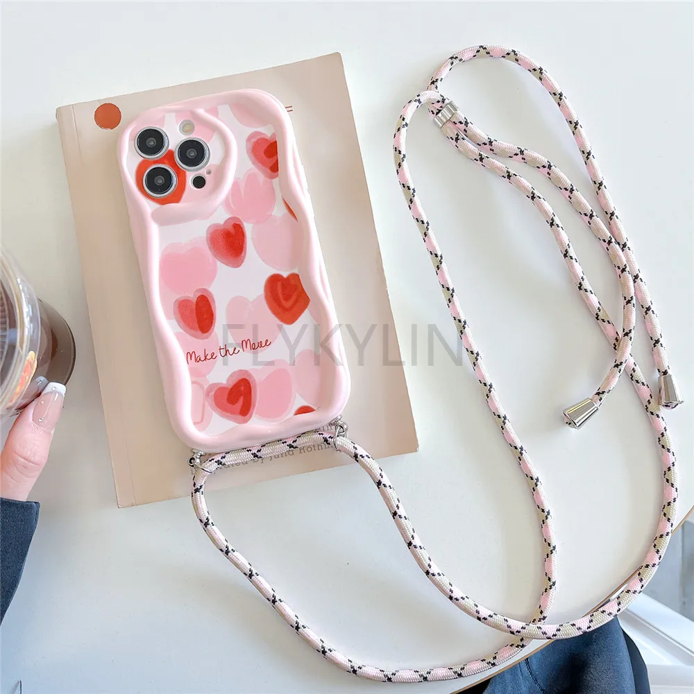 Funda con cordón cruzado para Samsung A55, A35, A05S, A05, A15, A25, A24, A34, A54, A14, A13, A23, A33, A53, A52, A32, A51, Flower Wave Edge Cover - imagen 5