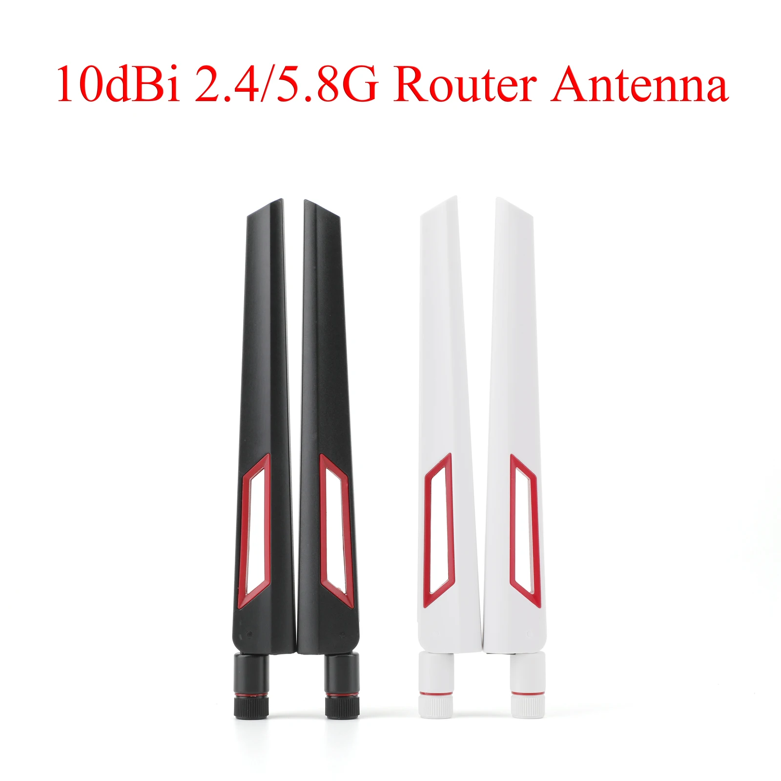4 Uds 10dBi antena WiFi de doble banda 2,4G/5,8G SMA/RP-SMA macho 2400-5900MHz para tarjetas de red de ordenador enrutadores WLAN incluyendo ASUS
