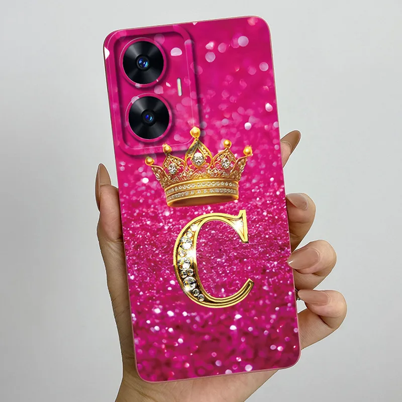 Para Realme C55 RMX3710 cubierta de letras de corona de lujo funda de teléfono de silicona suave para Realme Narzo N55 C 55 RealmeC55 NarzoN55 parachoques - imagen 5
