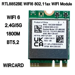 Tarjeta WiFi 6 RTL8852BE M.2 Doble Banda – Bluetooth