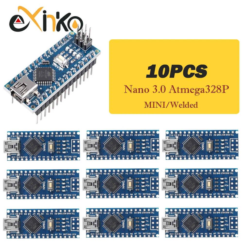 1-10 Uds Nano 3,0 con controlador compatible con gestor de arranque CH340 controlador USB Mini/tipo C/Micro 16Mhz ATMEGA328P para Arduino - imagen 3