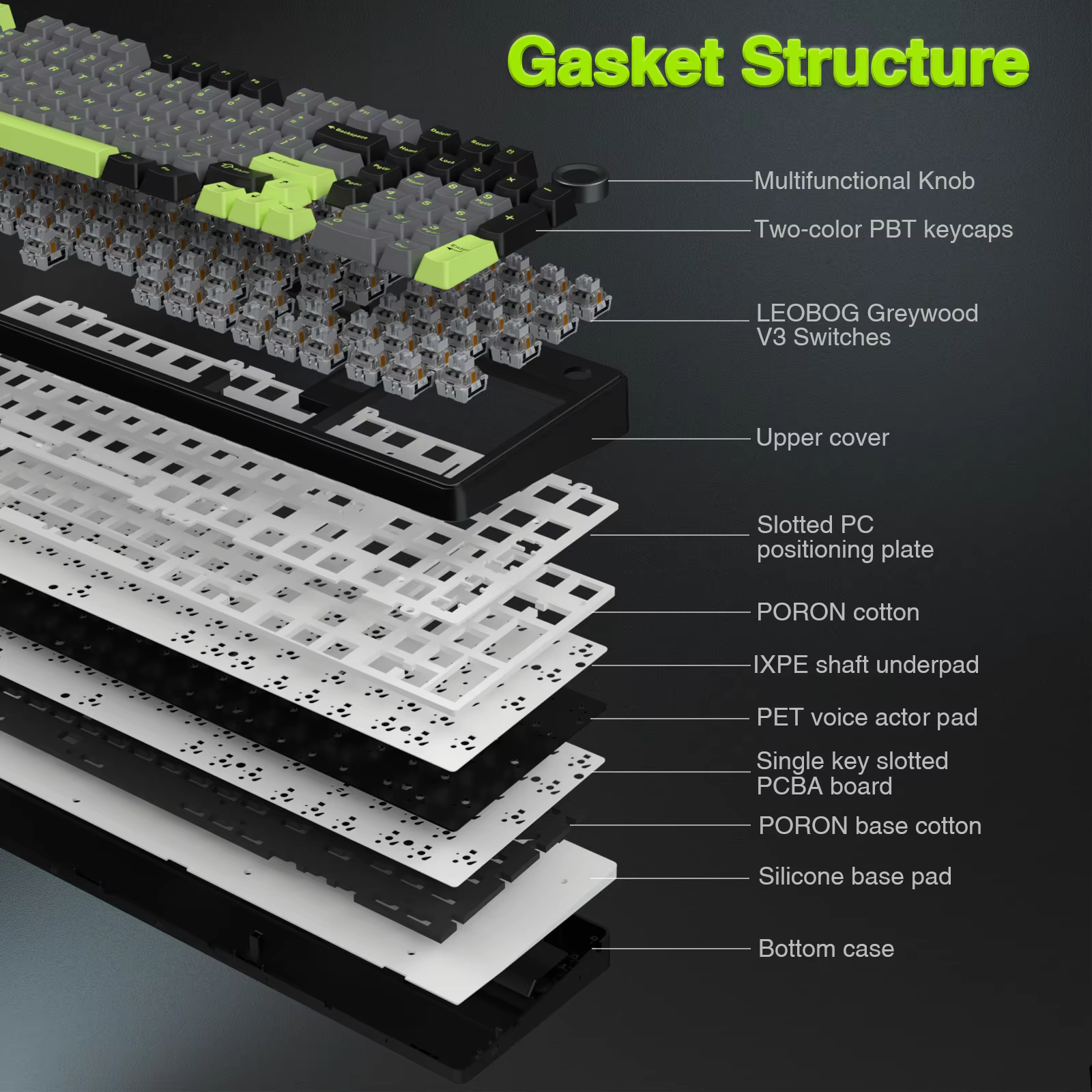 AULA F99PRO Teclado Mecánico Gaming Hot-Swappable Perilla Multimedia - imagen 4