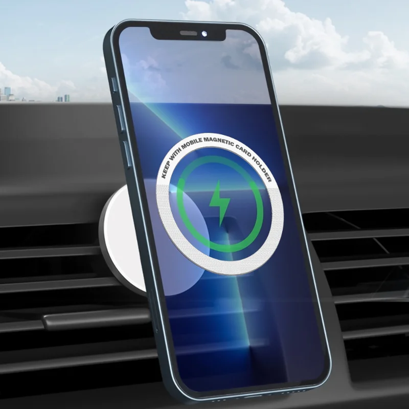 1 ud./3 unidades para cargador inalámbrico magnético Magsafe para iphone 14 Pro Max 13 Mini pegatina de Metal Universal imán soporte para coche anillo de placa - imagen 2
