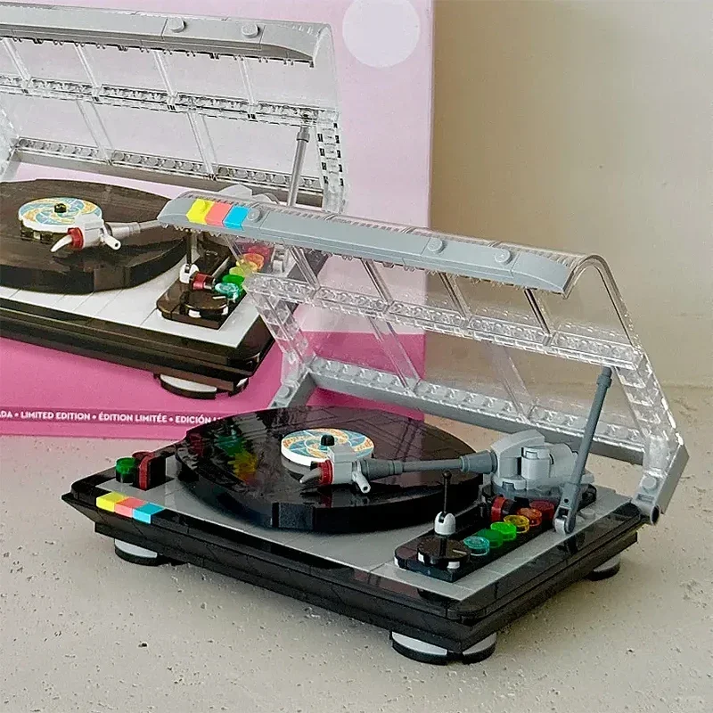 MOC clásico Festival Retro tocadiscos modelo de bloques de construcción reproductor de música ensamblar ladrillos juguete para regalo de cumpleaños para chico adulto - imagen 2