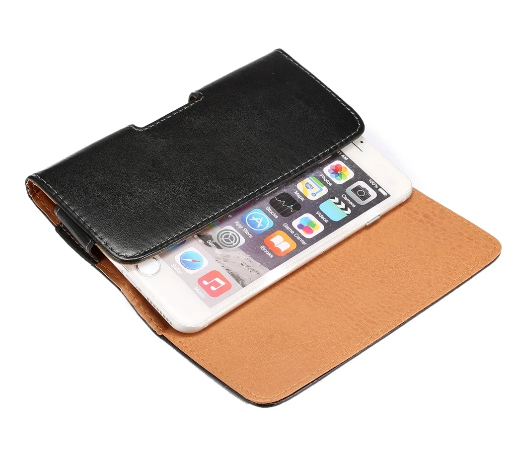 Funda Universal de cuero PU para teléfono, 5,5 pulgadas, informal, con Clip para cinturón, riñonera, para Iphone 15, 14 y Xiaomi, 6,3 - imagen 3