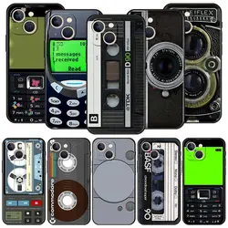 Funda iPhone Silicona Negra Retro Cinta Casete Vintage Antigolpes