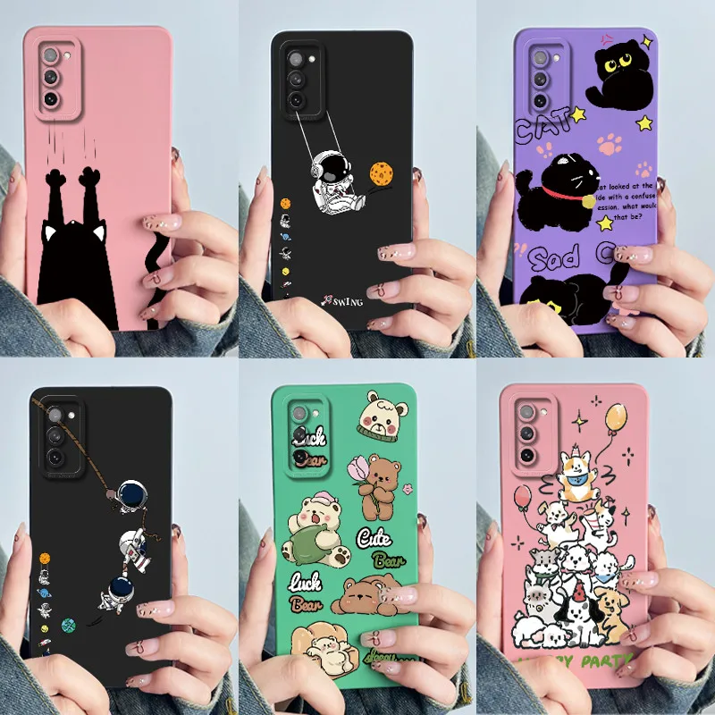 Funda para Samsung Galaxy S20FE, Funda de silicona líquida suave con dibujos de astronauta, Funda duradera para Galaxy20 FE, Funda S20 FE