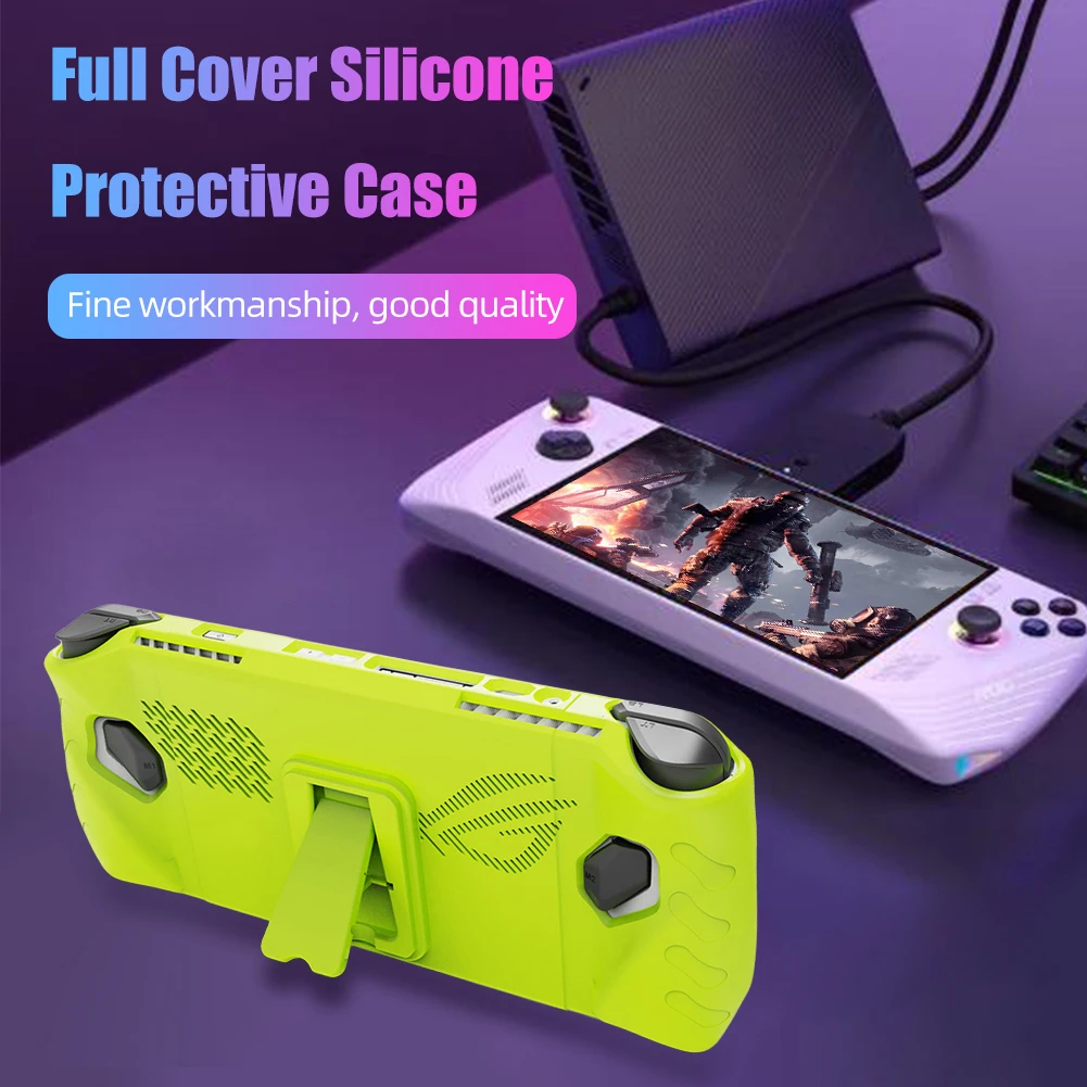 Funda protectora para consola, funda protectora suave a prueba de golpes, anticaída, antiarañazos, trasera con soporte para consola de juegos ASUS ROG Ally - imagen 2