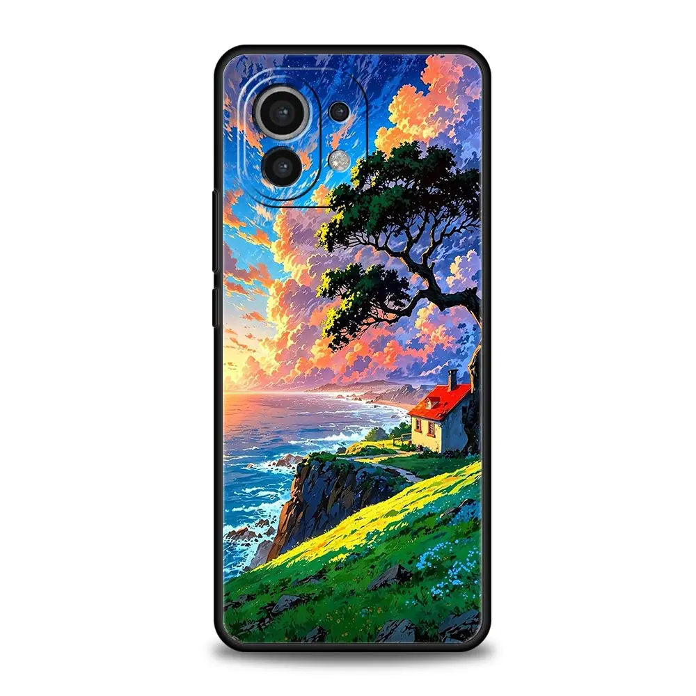Funda de teléfono para Xiaomi Mi 15 14 14T 13T 12T Pro 12 13 11 Lite 5G 11T X6 X5 Pro cubierta suave de TPU arte paisajístico de Anime japonés - imagen 5