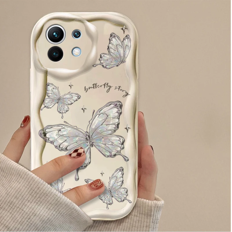 Funda blanda de mariposa de Metal brillante para Xiaomi 14T 13T 12T 13 12 11 11i Lite 5G 10T POCO X5 X6 Pro X3 NFC X4 GT F3 F4 F5 F6 M6 M5S - imagen 5