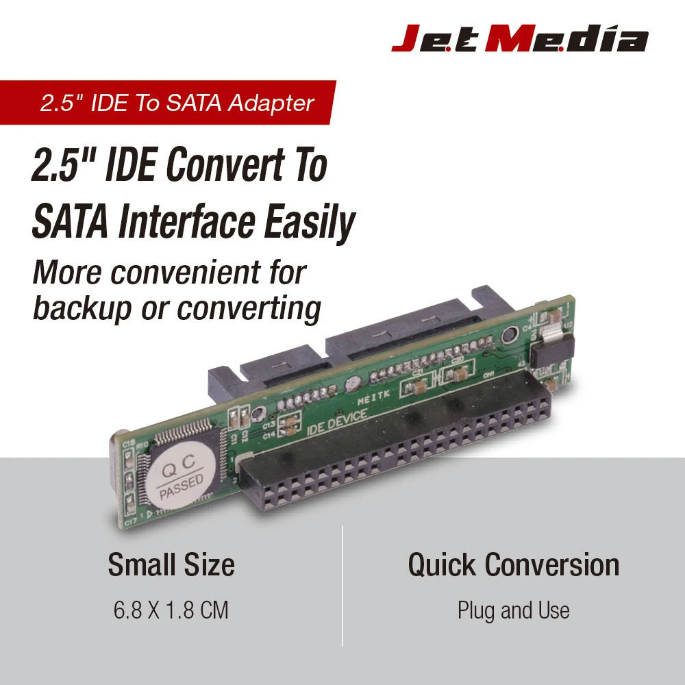 JetMedia-adaptador IDE a SATA, convertidor de disco duro de alta calidad para 44pin 2,5 IDE a SATA