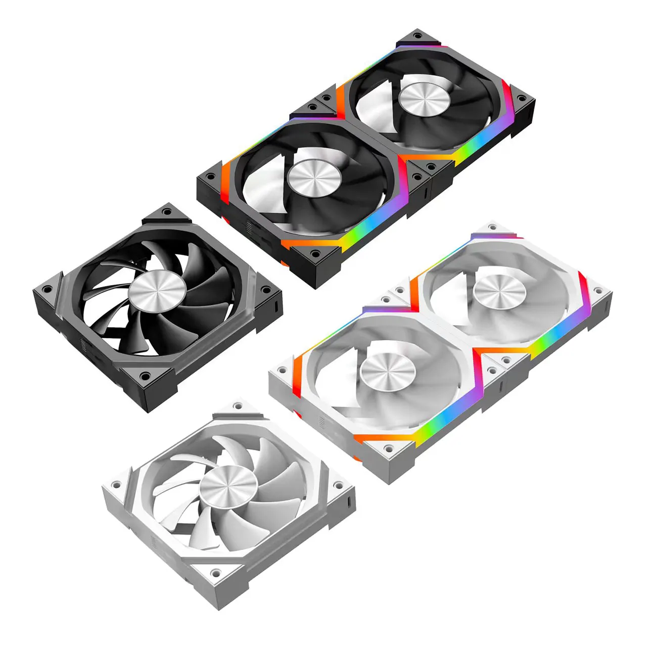 UPSIREN W-ZF120 ventilador enfriador de chasis de empalme inalámbrico, ventilador de refrigeración de CPU 3 en 1 ARGB 120x120x25mm, sincronización de placa base PWM/ARGB - imagen 2