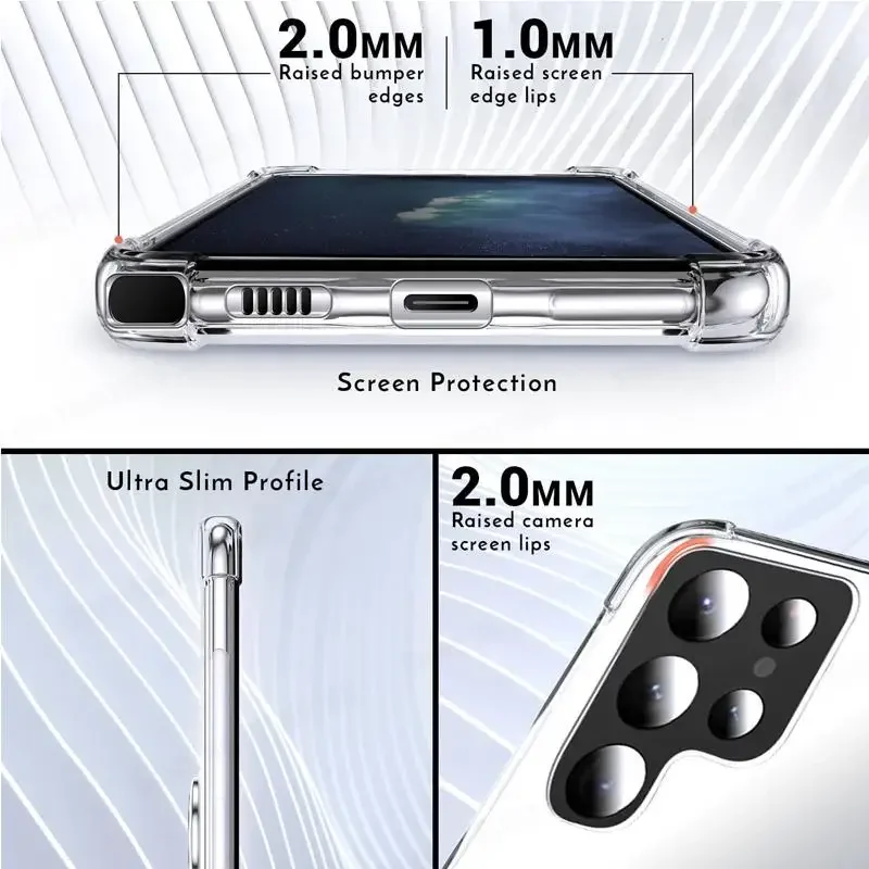 Funda de teléfono suave transparente para Samsung S23 Ultra 5G, soporte de anillo magnético, funda con ranura para tarjeta para Galaxy S25 S24 Plus Note 20 Ultra - imagen 4