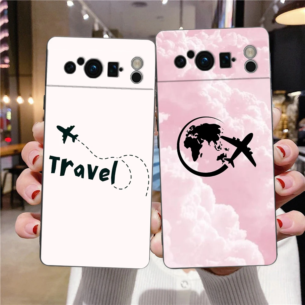 Para Google Pixel 10 Pro funda de teléfono Pixel 9 Pro XL TPU funda Pixel 8 Pro 9A 8A 7A 7 6A 6 Pro funda suave patrón de avión - imagen 2