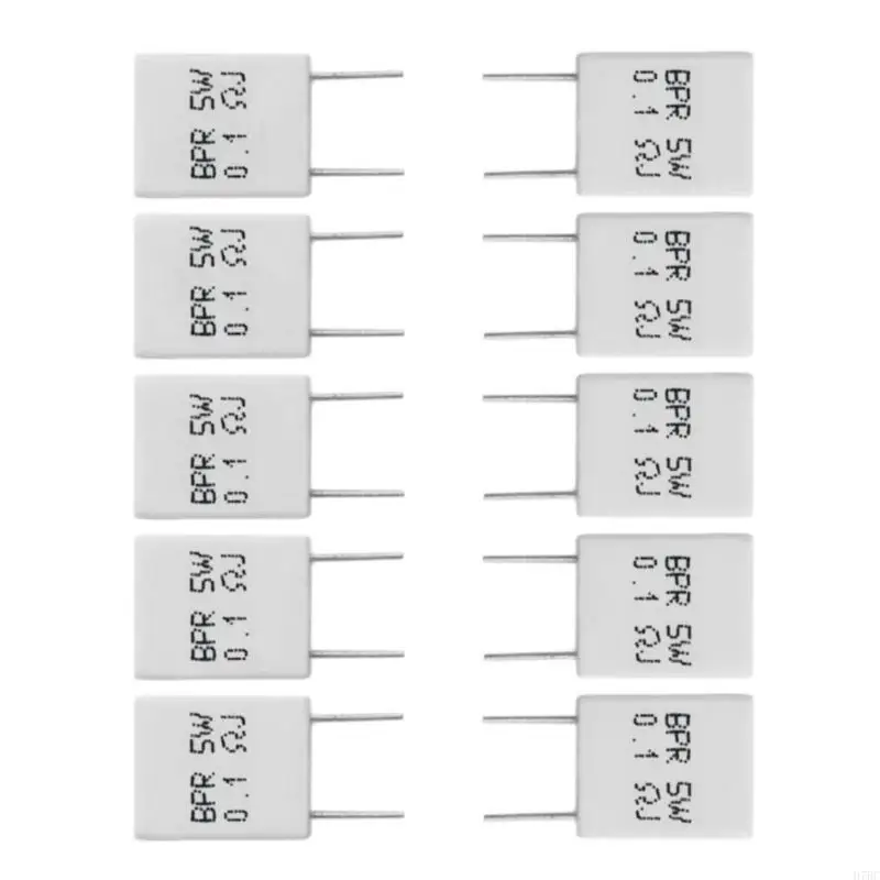 H7BC 10 PCS 0.1R 5 para 5% Resistencia cemento 0.1OHM RESISTOR NO INDUTIVA BPR56 - imagen 3