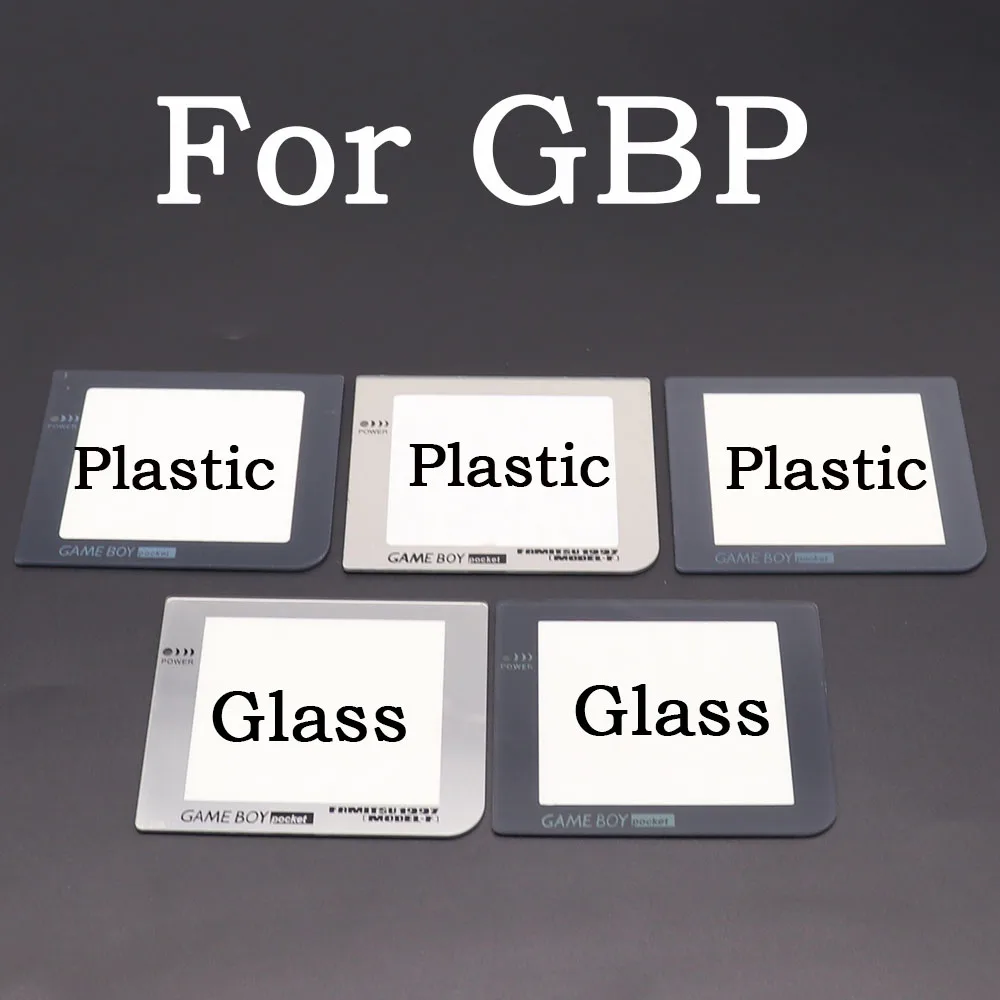 Lente de pantalla de plástico y vidrio para Gameboy Pocket GBP Protector de lente de pantalla con/sin orificio para lámpara de luz