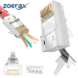 Conector RJ45 Cat7 Ethernet Chapado en Oro Blindado Plug & Play