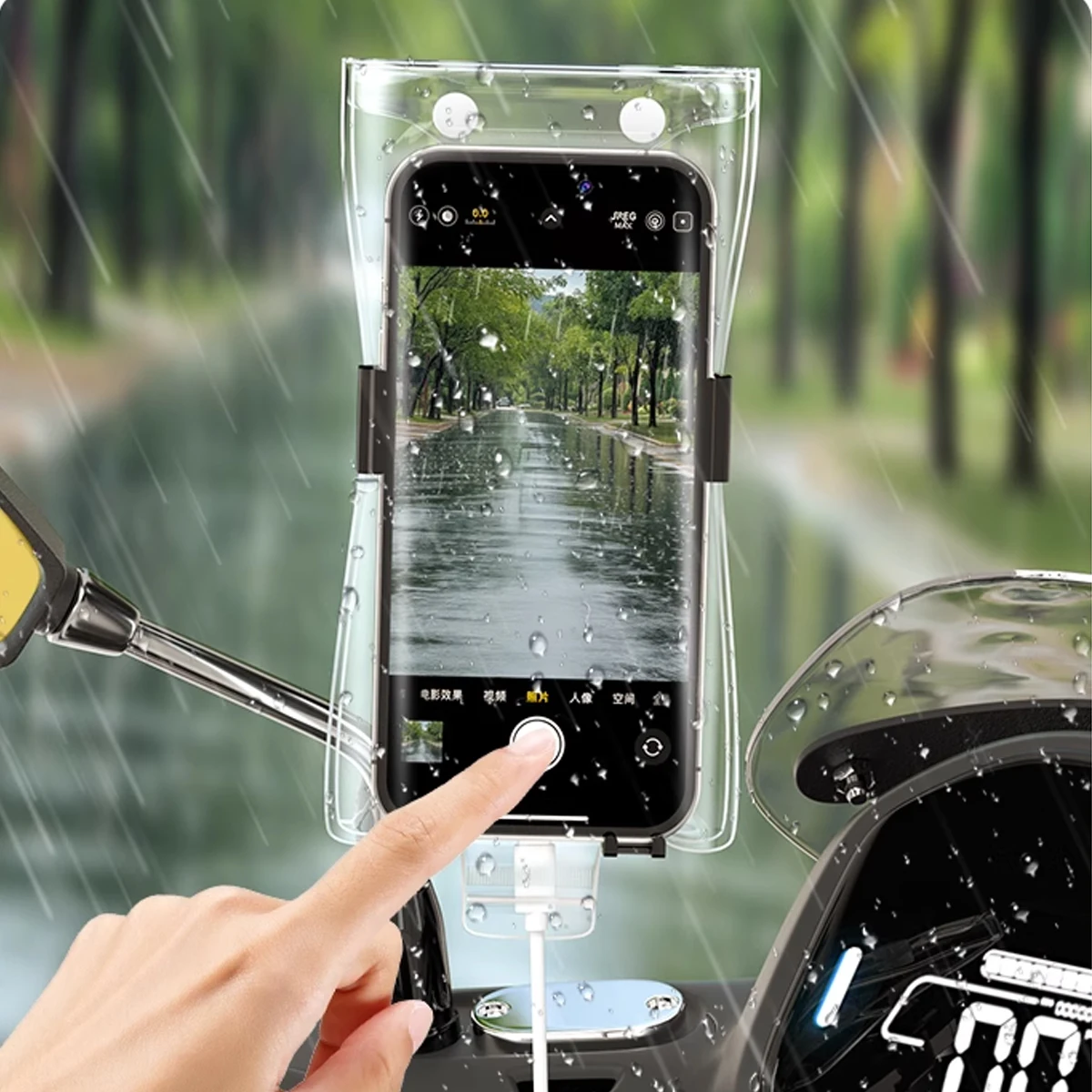 1/3/5 Uds fundas de teléfono transparentes impermeables para motociclista funda de teléfono a prueba de lluvia bolsa seca pantalla táctil para cargar - imagen 3