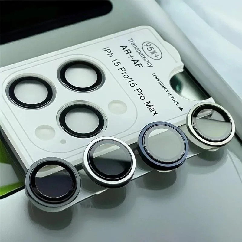 Protector de lente de cámara de Metal de vidrio templado 3D, 2-3 Uds., para IPhone 14 15 16 Pro Max Plus 12 13 Mini, película protectora