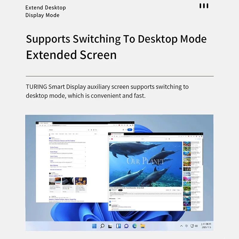 TURZX nueva pantalla secundaria IPS de 5,2 pulgadas 1280x720 interfaz de USB-C CPU GPU RAM Monitor de ordenador pantalla extendida para Windows 10 11 - imagen 4