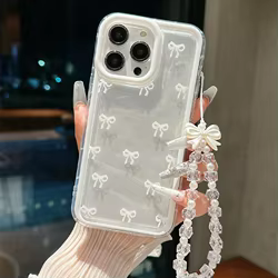 Funda Transparente iPhone 16 Pro Max / 14 / 12 – Con Lazo Decorativo