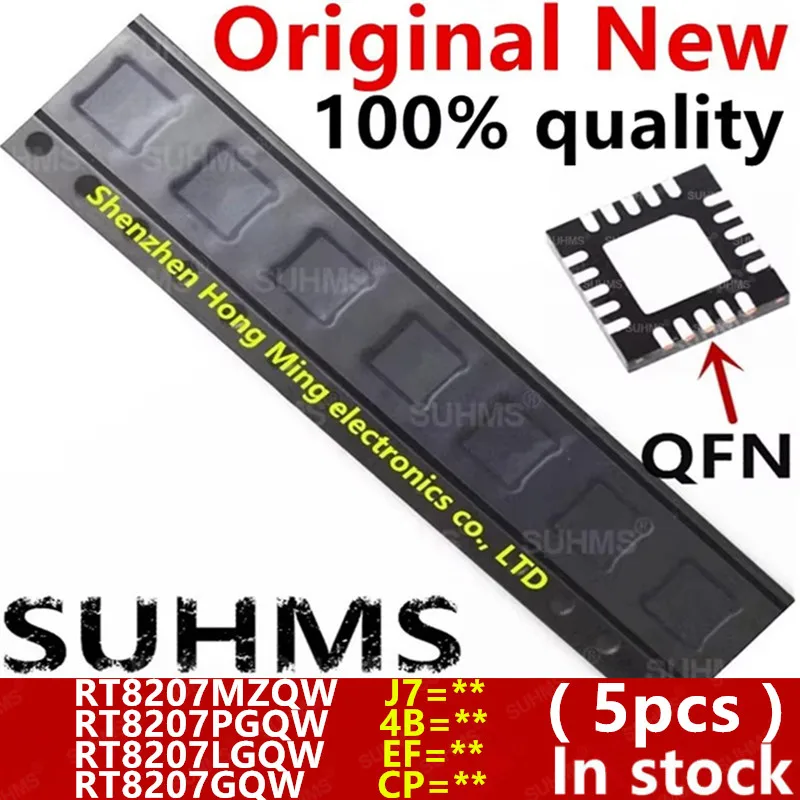 (5 piezas) RT8207MZQW RT8207M J7=FA J7=.. RT8207PGQW RT8207P 4B=1D 4B=.. RT8207LGQW RT8207L EF=DG EF=.. RT8207GQW RT8207 CP=.. QFN