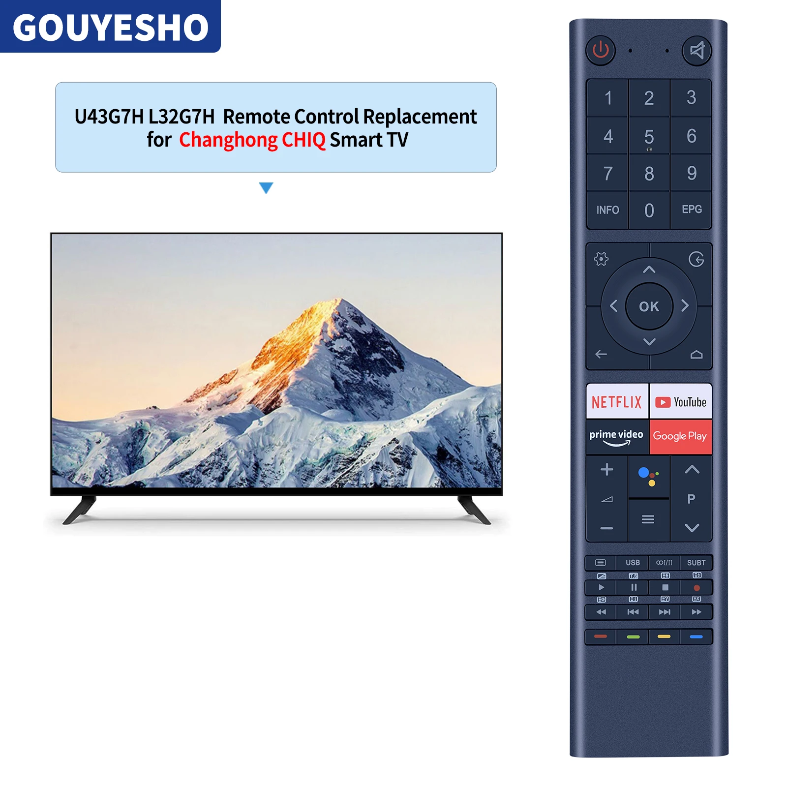 Nuevo Control remoto por voz para ruba ERGO 55GUS8500 L43M8T Changhong CHIQ U43G7H L32G7H TV - imagen 2