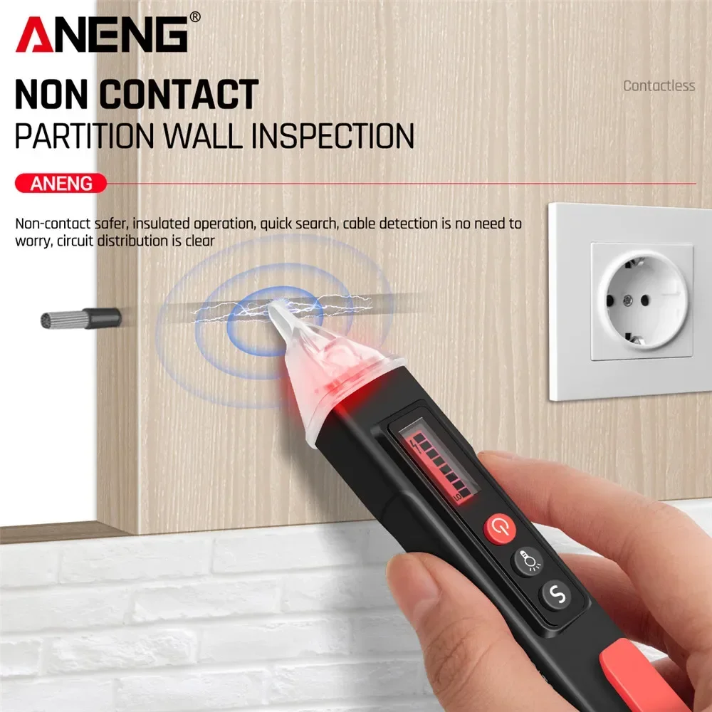 ANENG VC1010 Detector de voltaje Digital pluma probadora 12-1000V sin contacto voltios voltaje CA línea de fuego cero herramientas de prueba de Sensor eléctrico - imagen 3