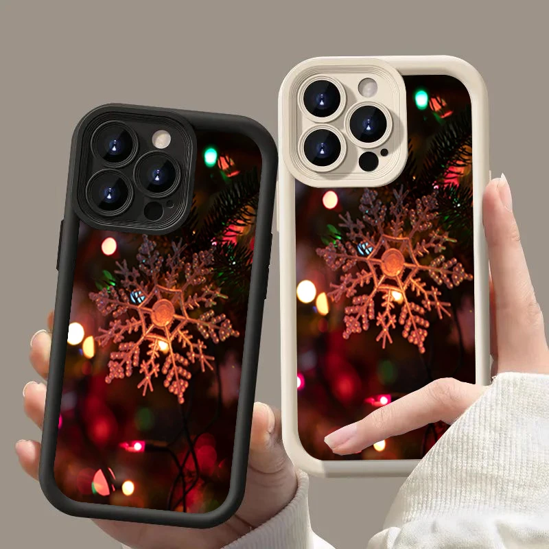 Para Samsung Galaxy S25 S24 S23 S22 Ultra Plus S21 FE funda de teléfono con copo de nieve de Navidad para A55 A54 A53 A15 A35 A34 A16 A56 5G - imagen 2